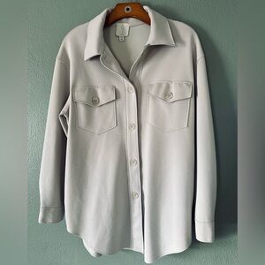 JOIE Taupe Oversized Button Down Shirt Jacket | Women’s Medium